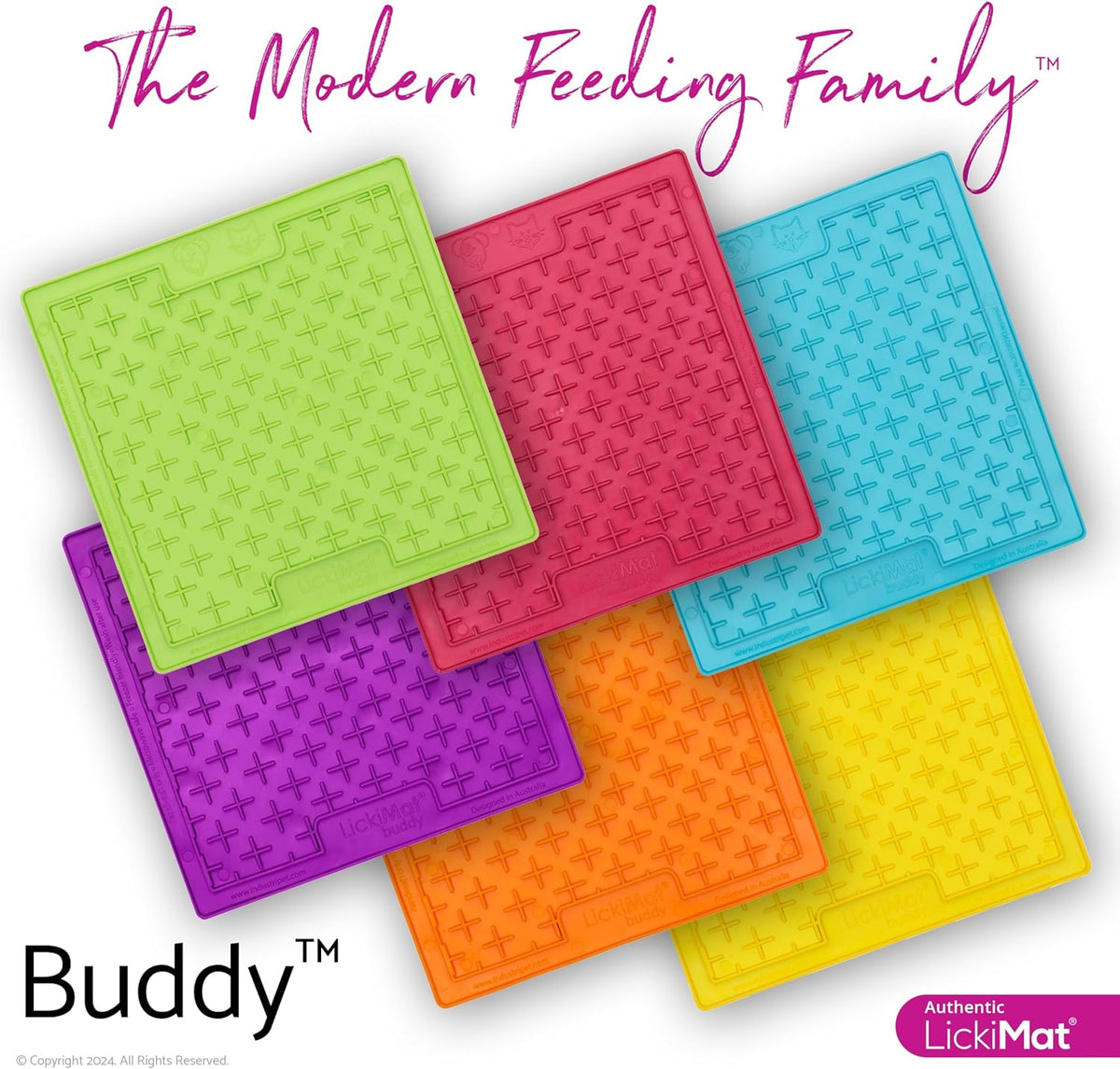 Classic Buddy, Cat Slow Feeder Lick Mat, Boredom Anxiety Reducer; Perfect for Food, Treats, Yogurt, or Peanut Butter. Fun Alternative to a Slow Feed Cat Bowl or Dish, Turquoise