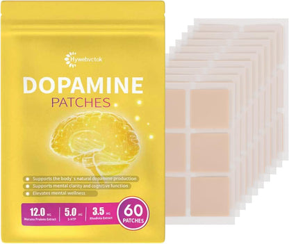 Dopamine Patches Extra Strength, 60 CT Mood Support Patches for Women & Men