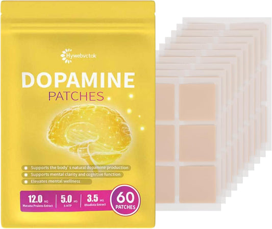 Dopamine Patches Extra Strength, 60 CT Mood Support Patches for Women & Men