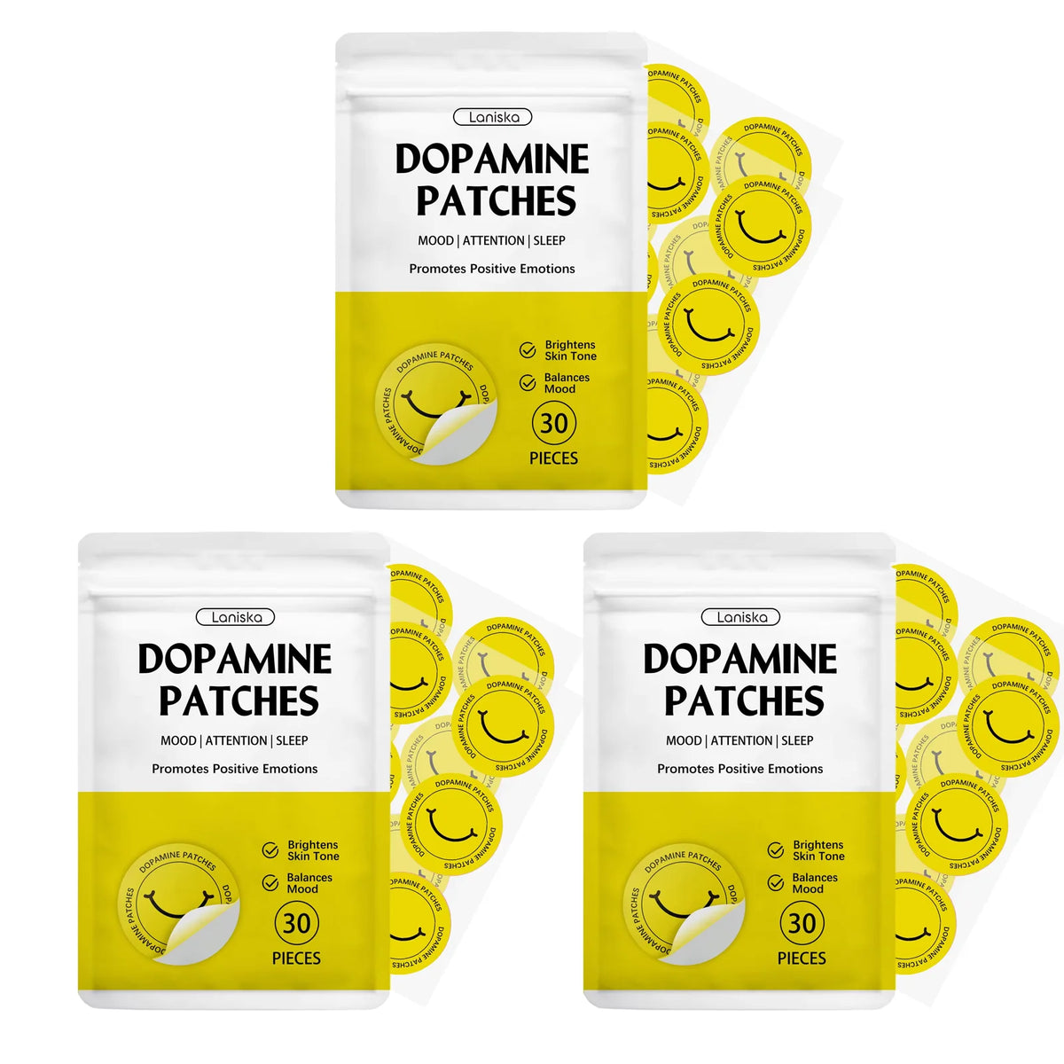 Dopamine Patches Vitality Boost Instant Mood & Focus Enhancement Concentration Aid Wellness Body Care Patch