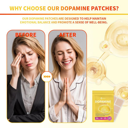 Dopamine Patches Extra Strength, 60 CT Mood Support Patches for Women & Men