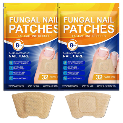 Nail Treatment Patches, 64Pcs(2 Pack) Discolored Thickened Nails, 8Hour Nightime Extra Strength Repair Nail Renewal Waterproof for Women Men