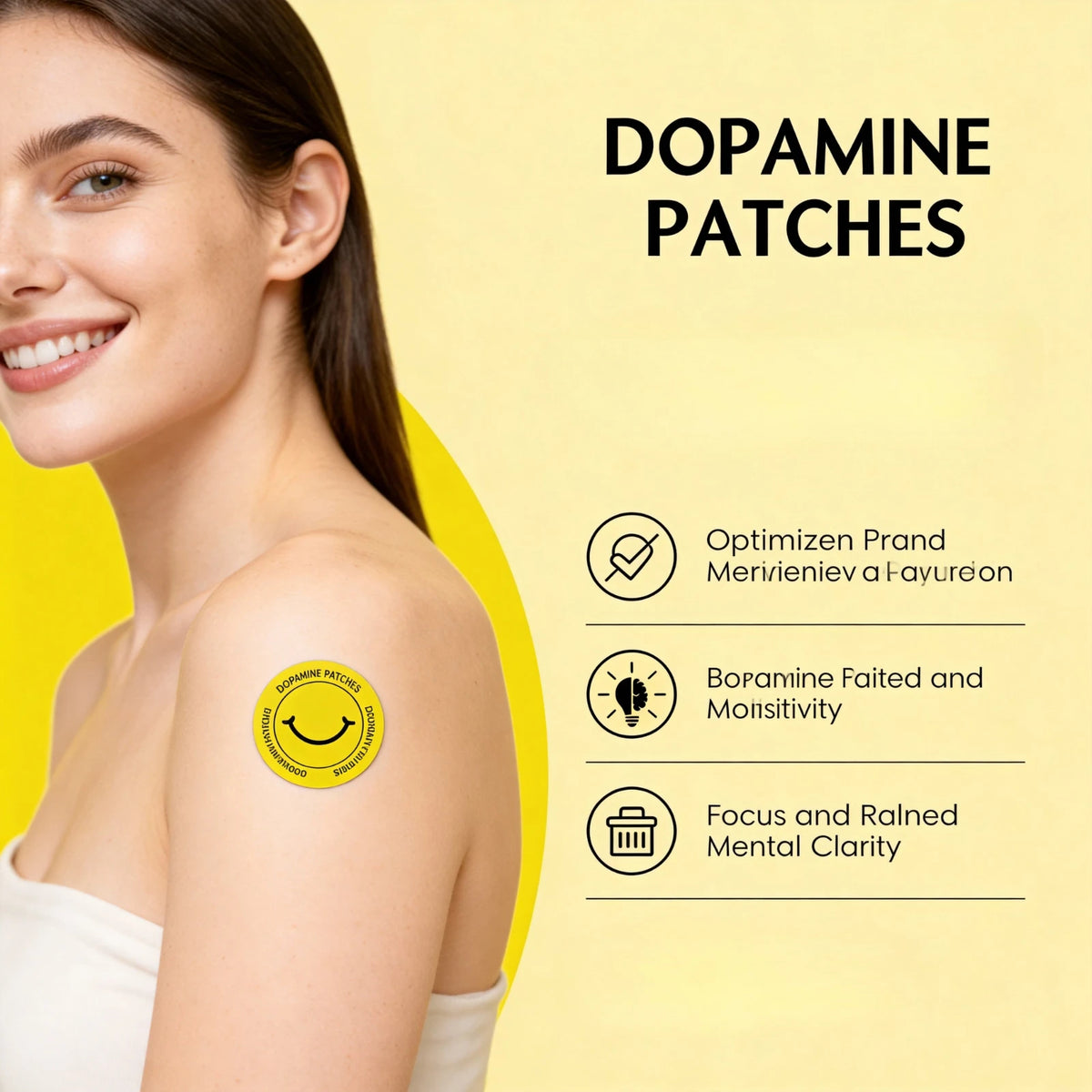 Dopamine Patches Vitality Boost Instant Mood & Focus Enhancement Concentration Aid Wellness Body Care Patch