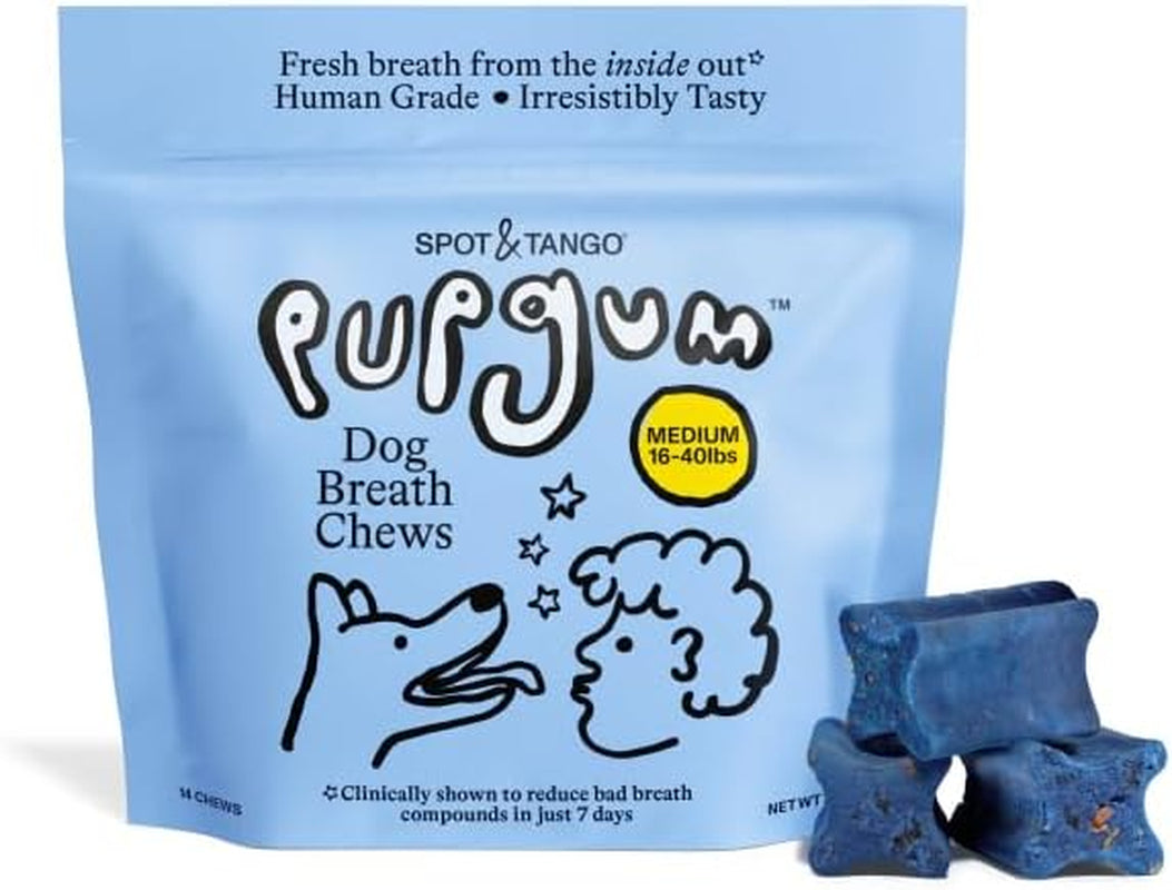 Pupgum Dog Dental Chews for Fresh Breath & Clean Teeth – Clinically Proven Ingredients – Human-Grade, Vet-Developed Daily Dental Treats for Dogs 16-40Lbs – 14 Chews – Made in USA