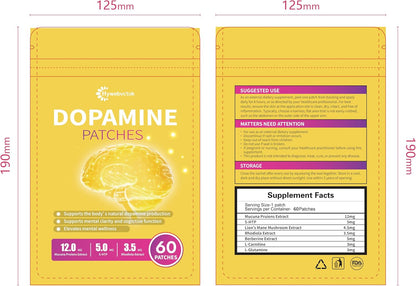 Dopamine Patches Extra Strength, 60 CT Mood Support Patches for Women & Men